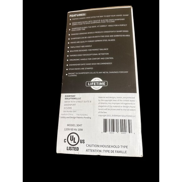 PowerEdge 15-Piece Knife Block Set W/ Built-In Electric Sharpener New in Box - Picture 2 of 5